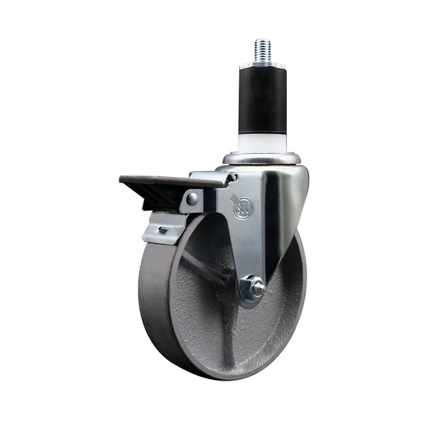 5'' Semi Steel Swivel 1-1/2'' Expanding Stem Caster with Brake